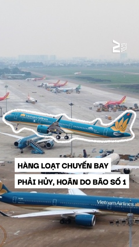 Hàng loạt chuyến bay phải hủy, hoãn do bão số 1